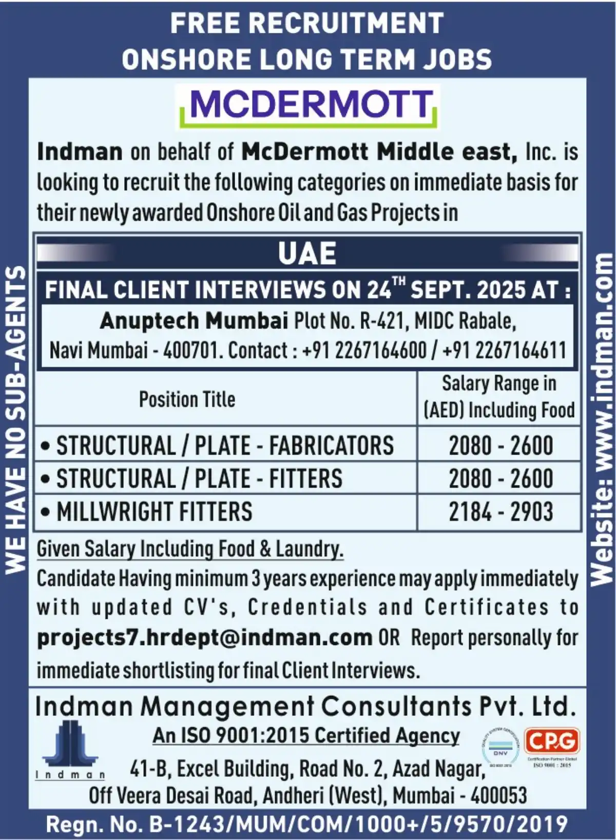 McDermott UAE Job Vacancies