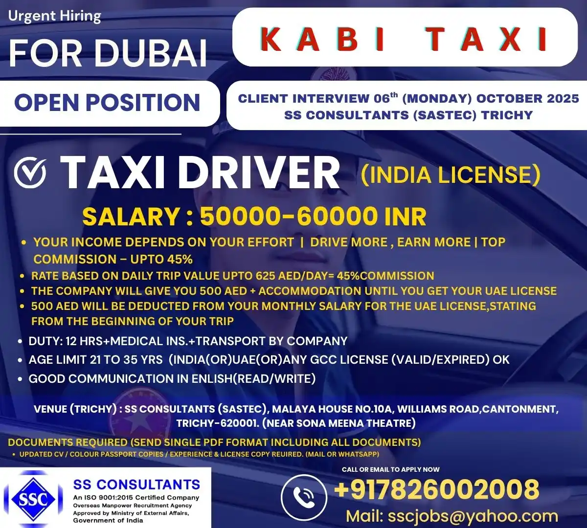 Taxi Driver Job Dubai