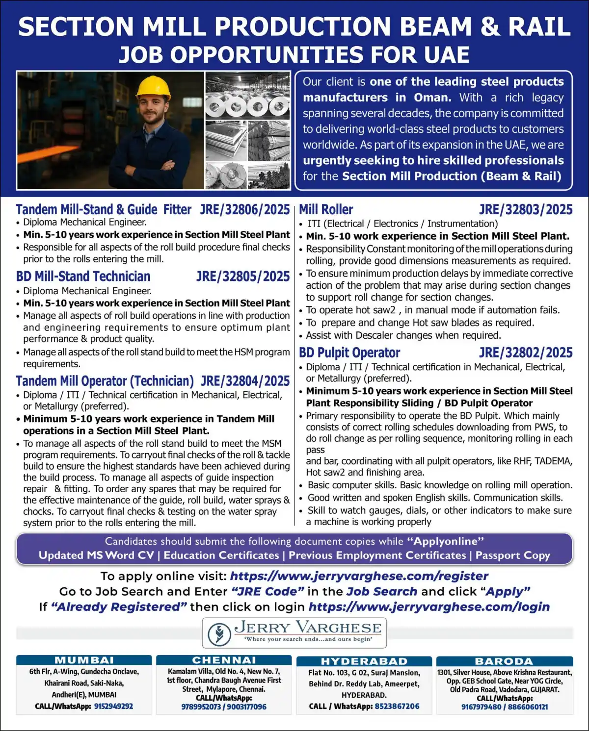 Section Mill Jobs in UAE