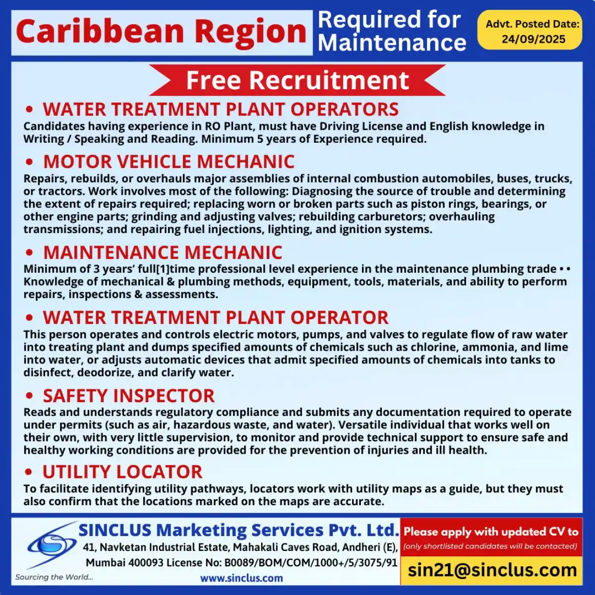Caribbean Maintenance Jobs