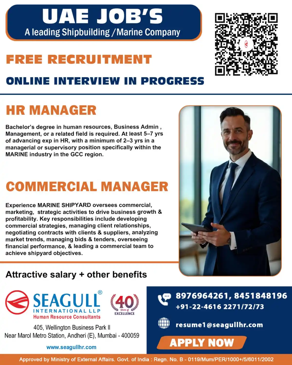 HR & Commercial Manager Jobs UAE