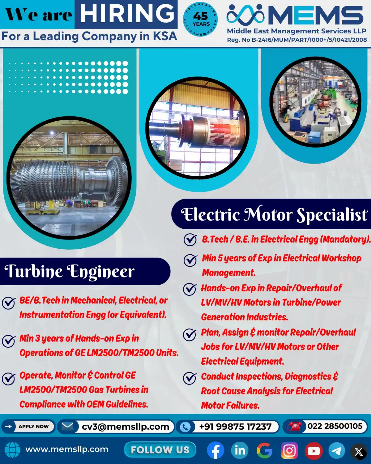 Turbine and Motor Jobs KSA