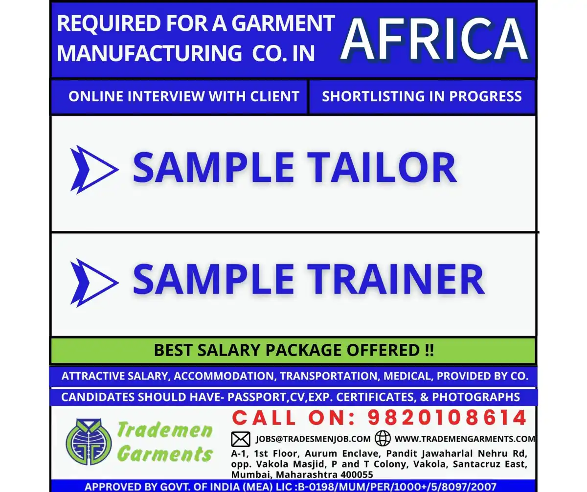 Sample Tailor Job Africa