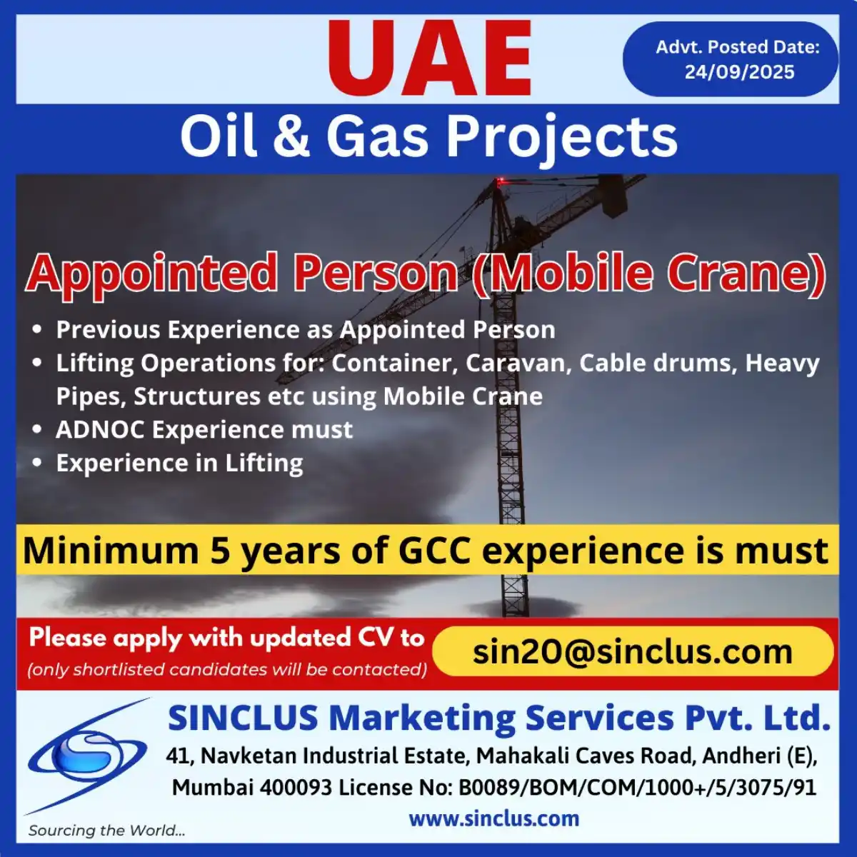 Appointed Person – Mobile Crane UAE