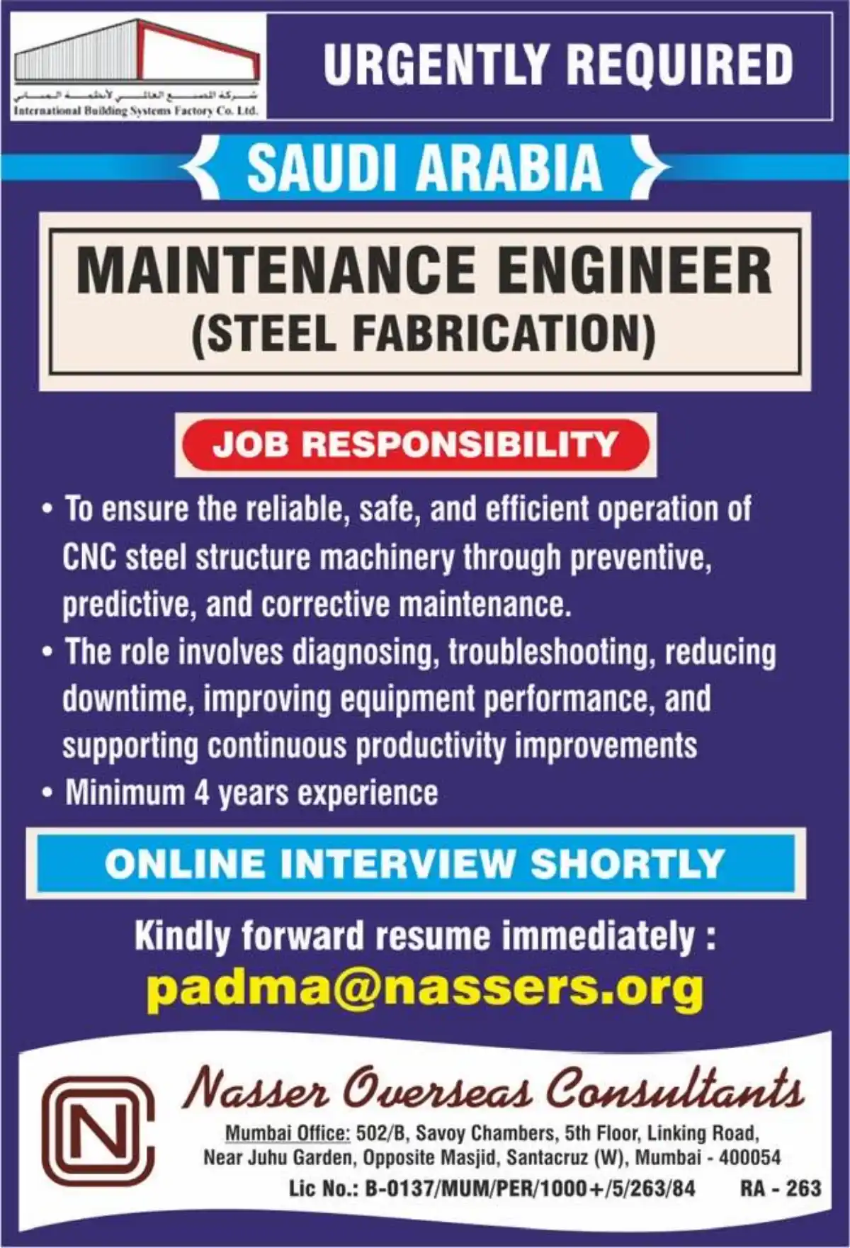 Maintenance Engineer