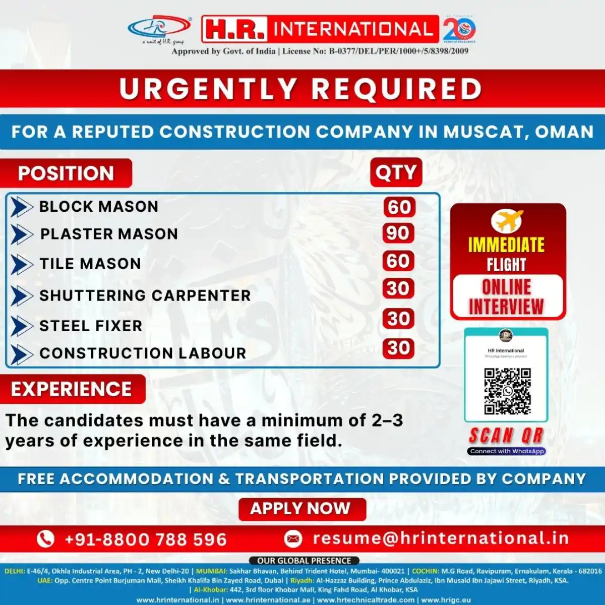 Construction Jobs Oman