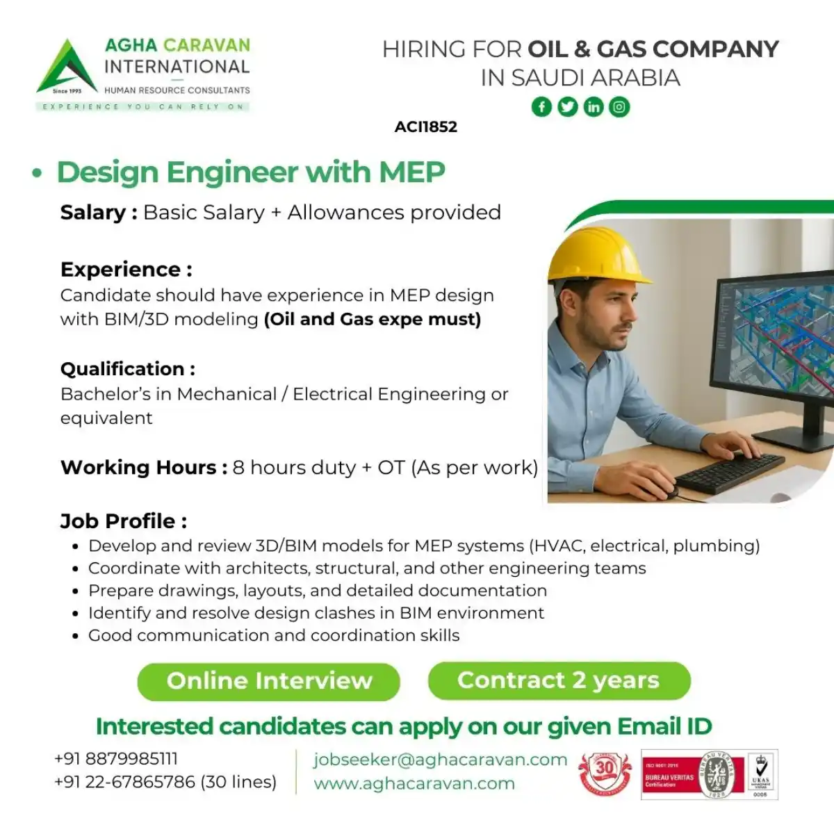 Design Engineer MEP – Saudi Arabia