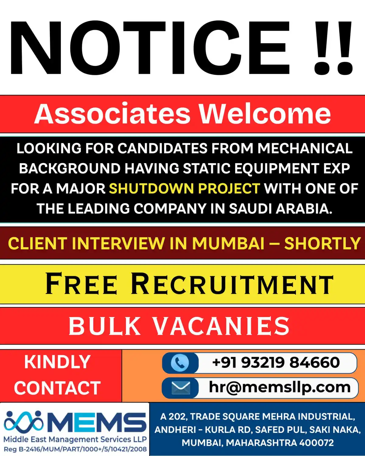 Mechanical Engineers – Saudi Shutdown