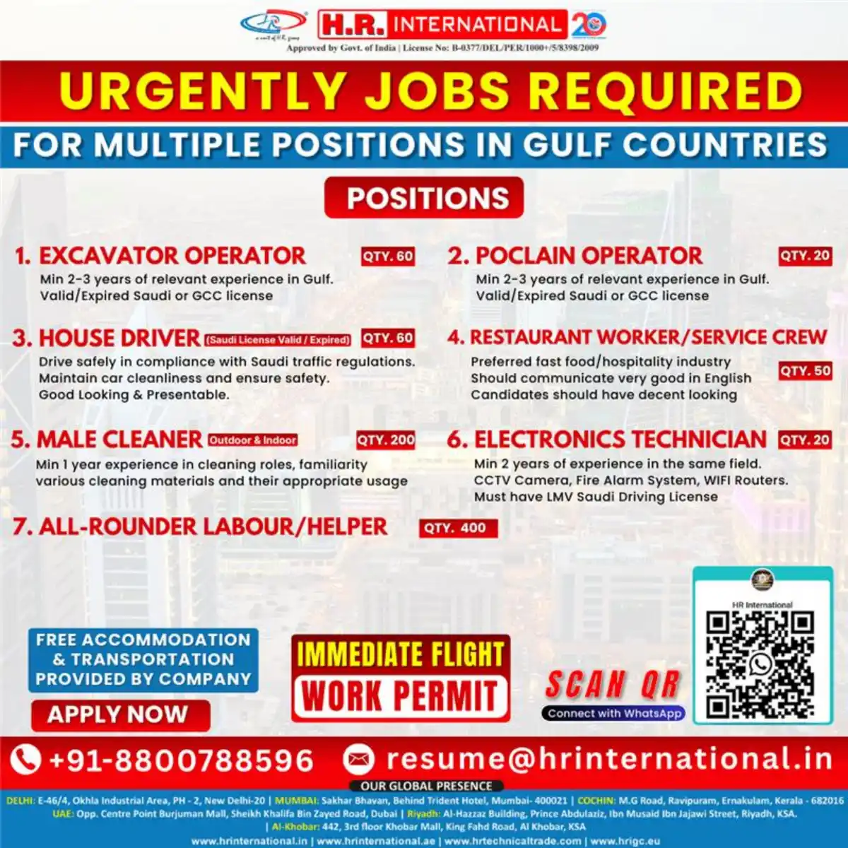 Urgent Gulf Jobs