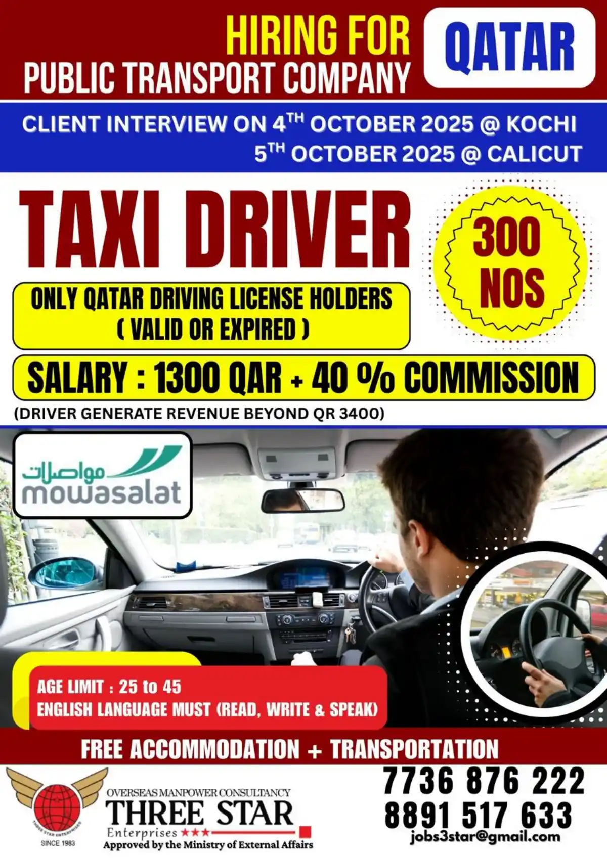 Taxi Driver Jobs Qatar 2025