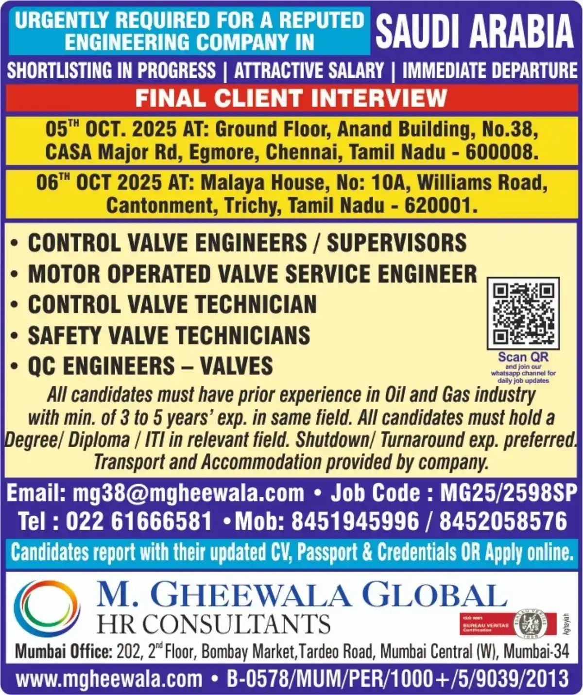 Control Valve Jobs KSA