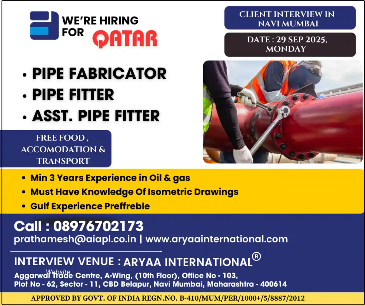 Pipe Jobs Qatar