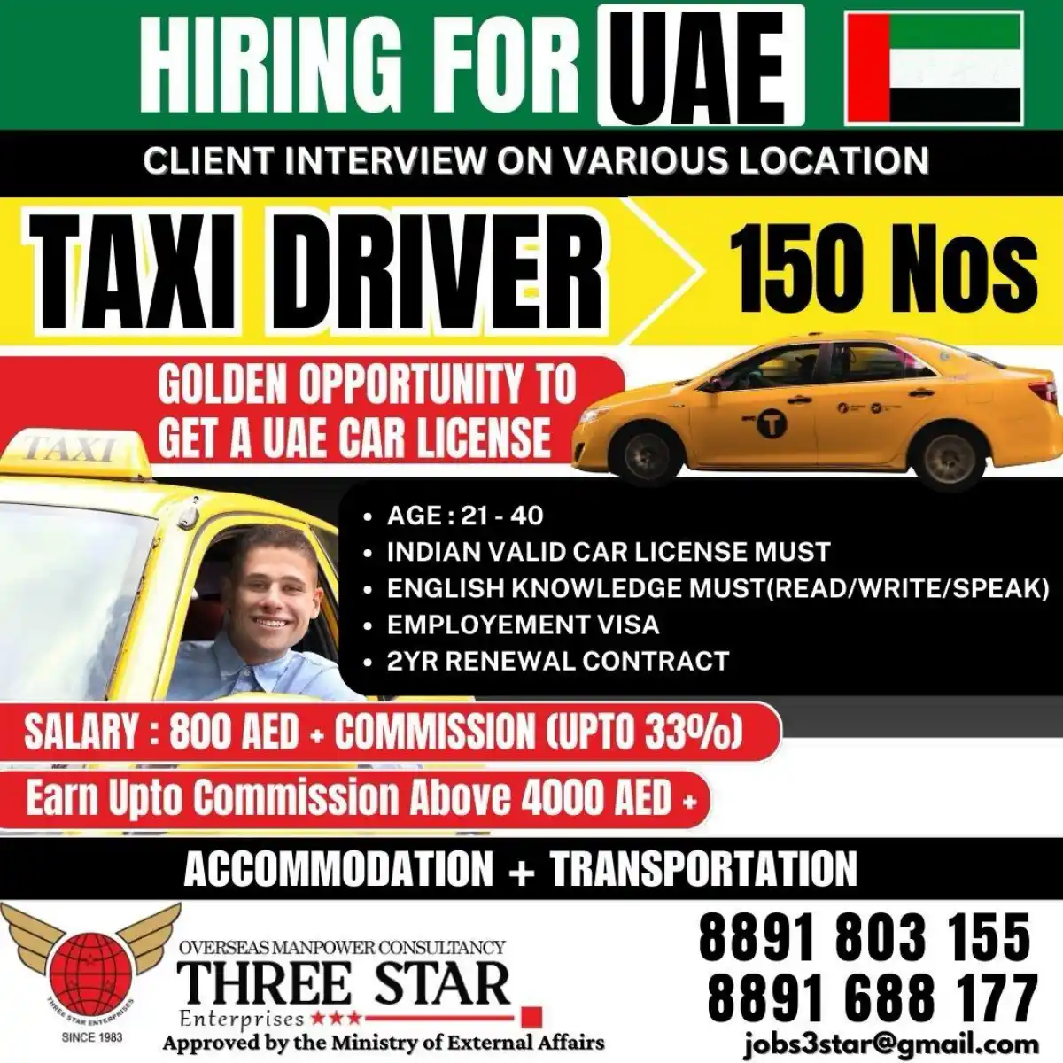 Taxi Driver UAE Job