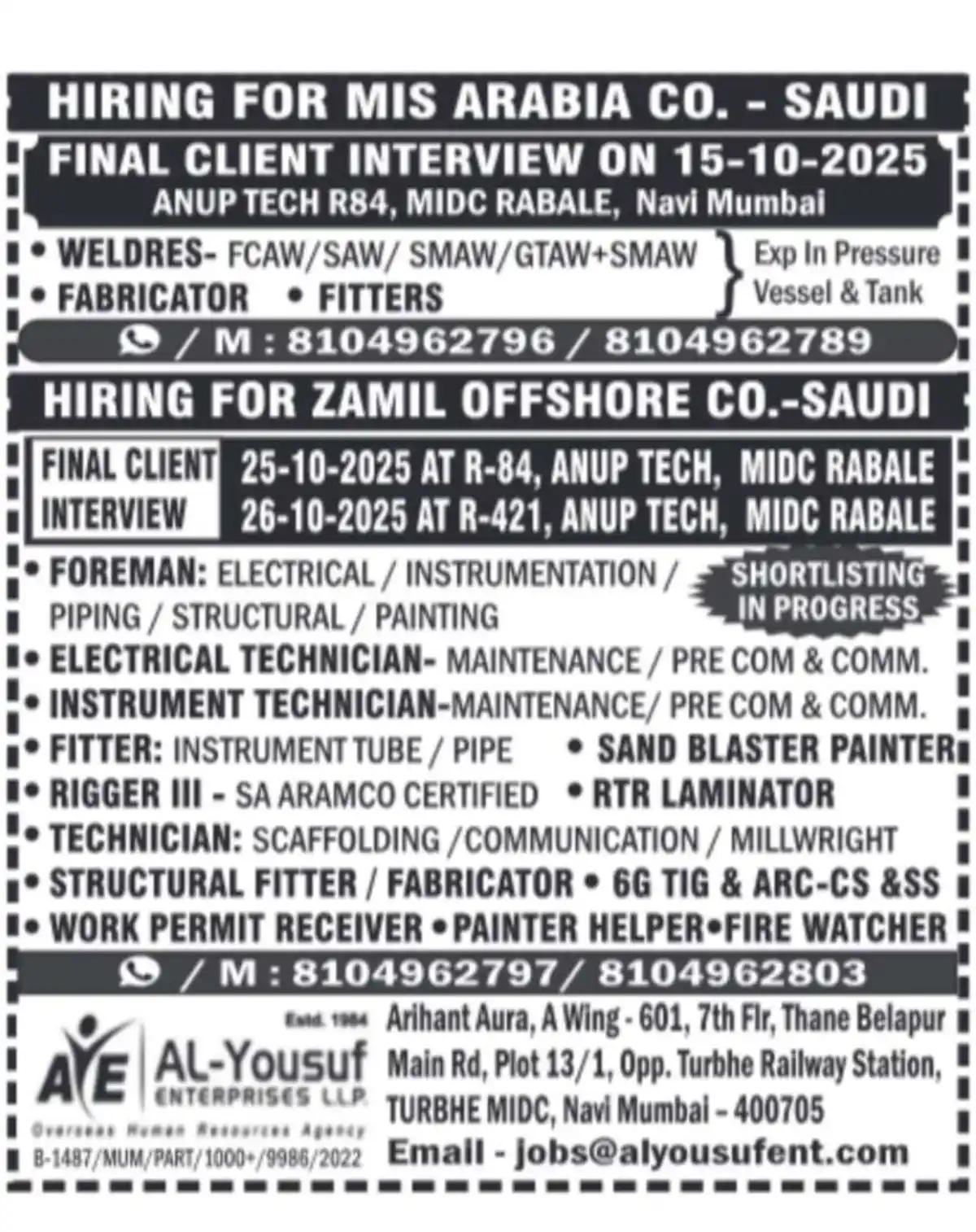 Saudi Job Hiring 2025