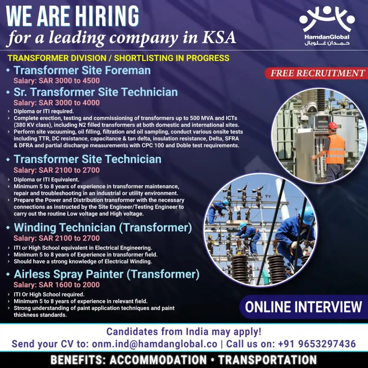 Transformer Jobs in KSA