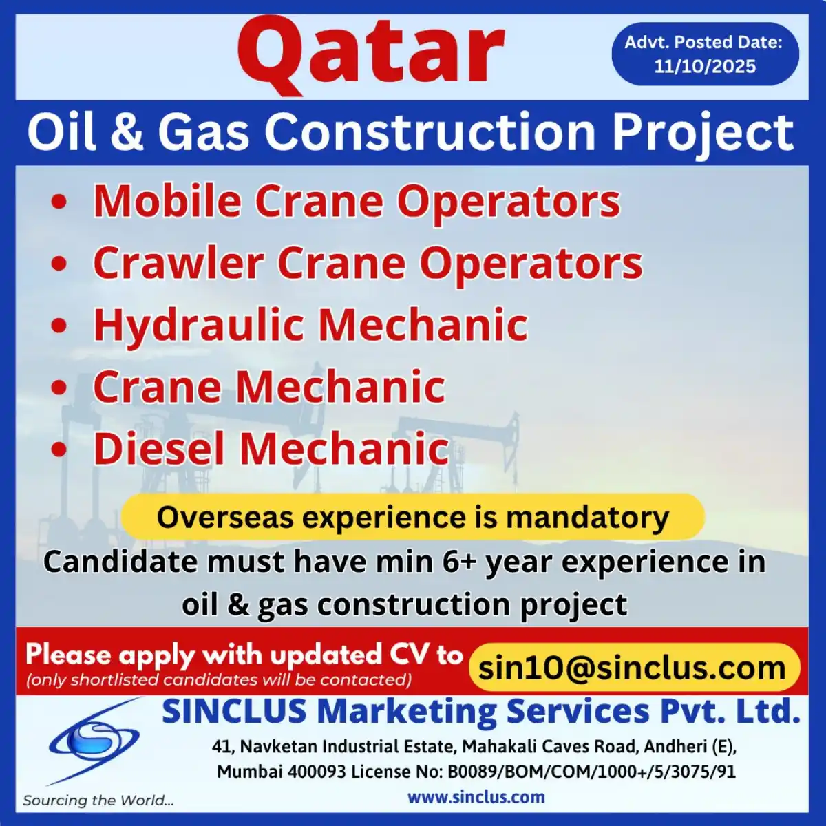 Crane Operator Jobs in Qatar