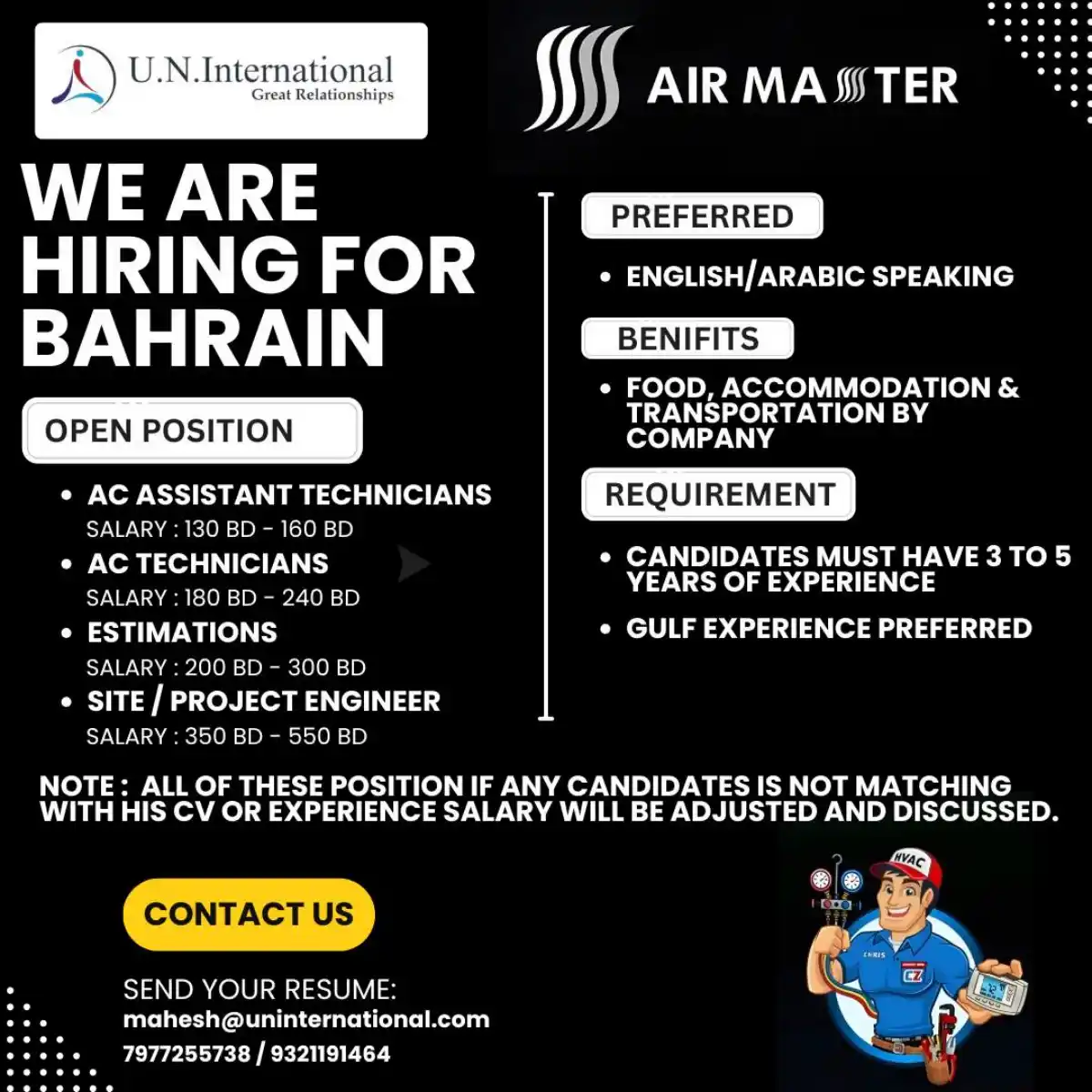 HVAC Jobs Bahrain
