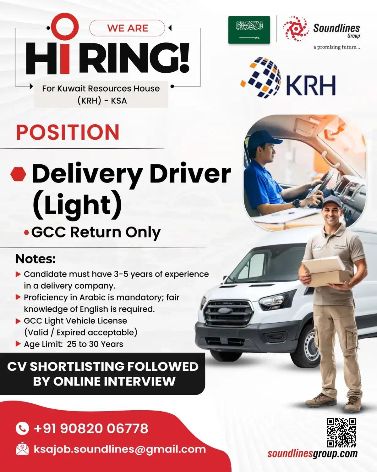 Delivery Driver Job – KSA