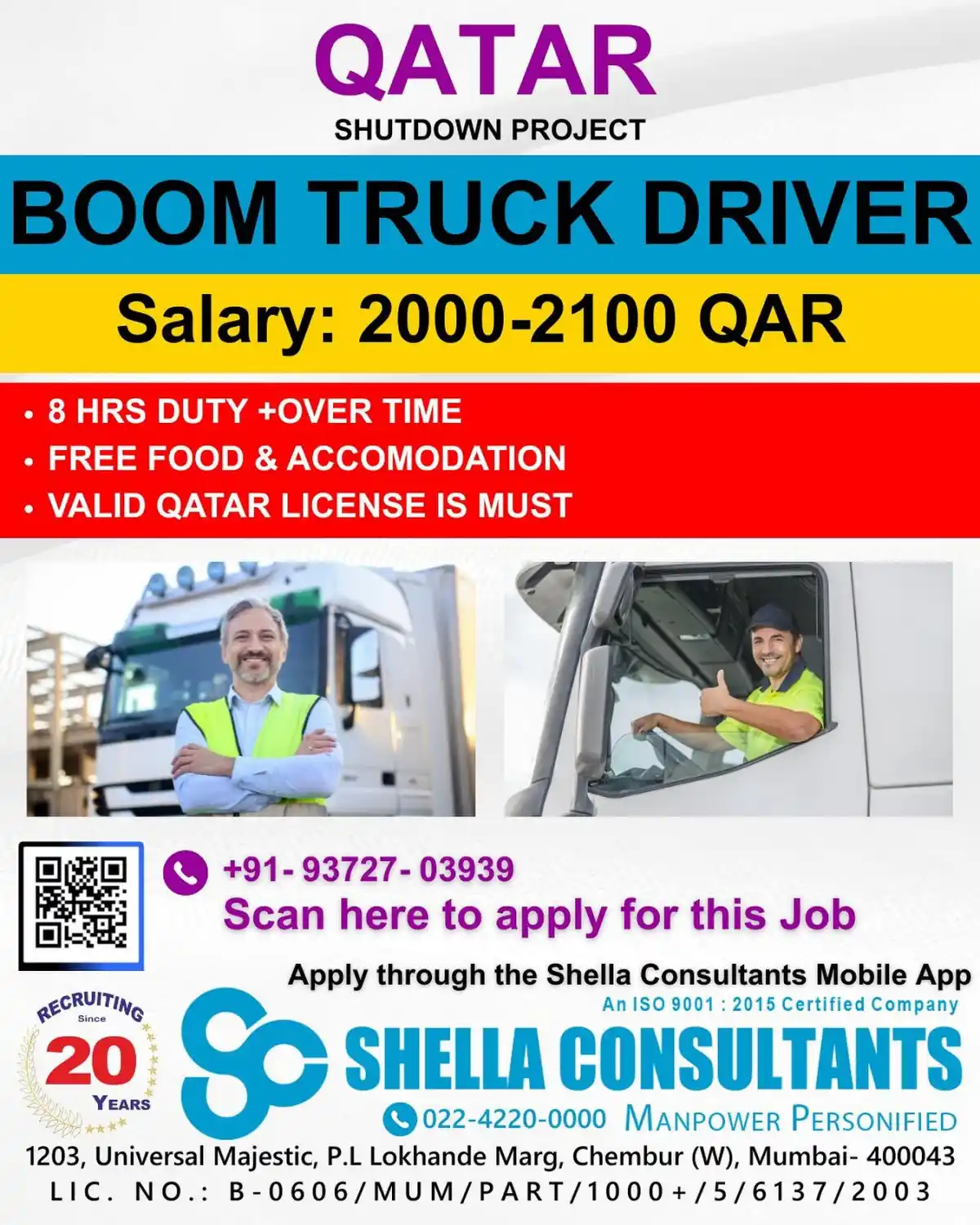 Boom Truck Driver Qatar
