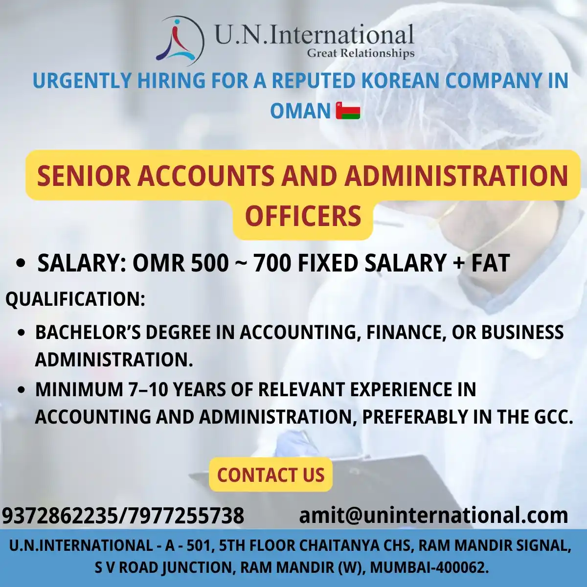 Senior Accounts Officer Oman
