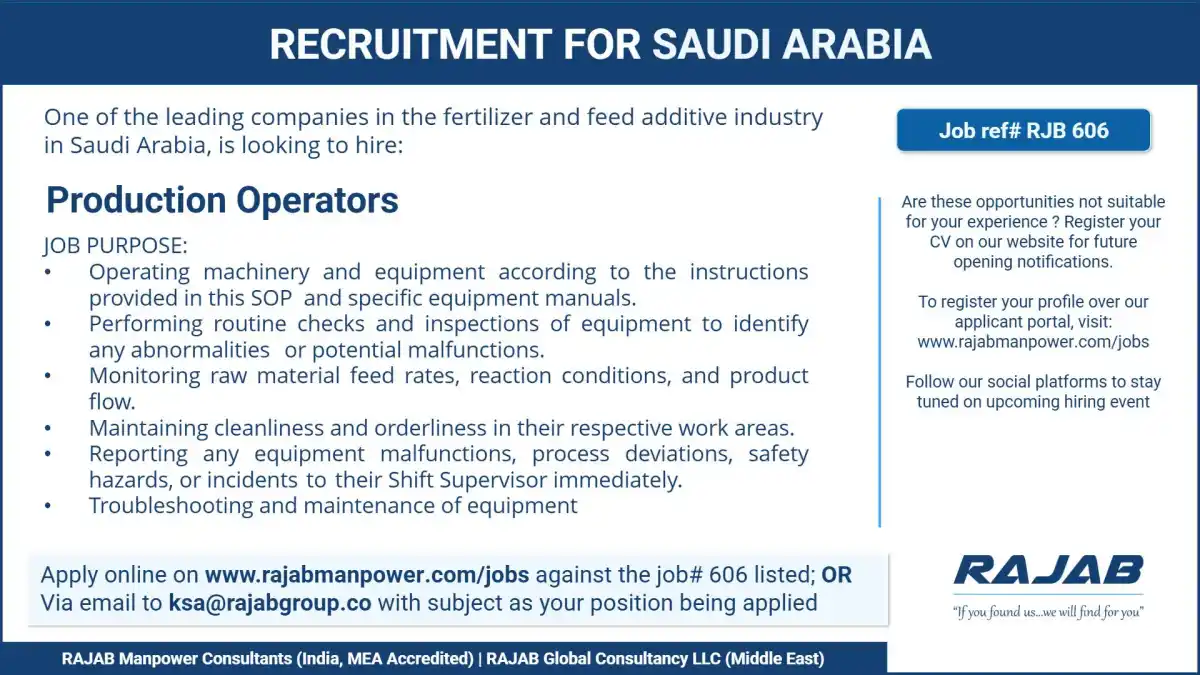 Prod Operator – KSA
