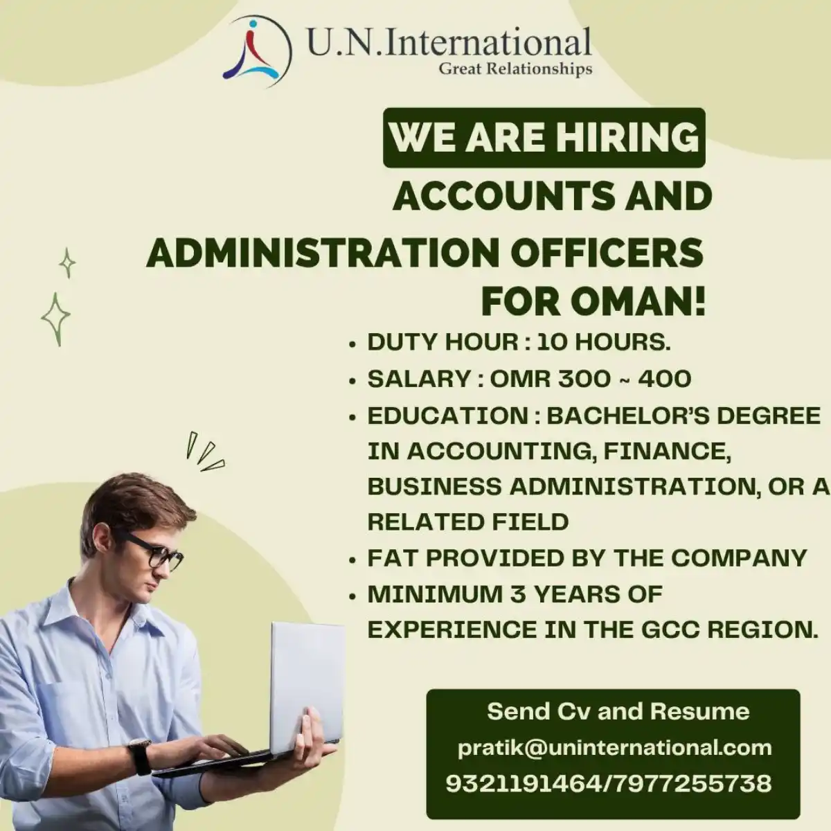 Accounts Admin Officer Oman