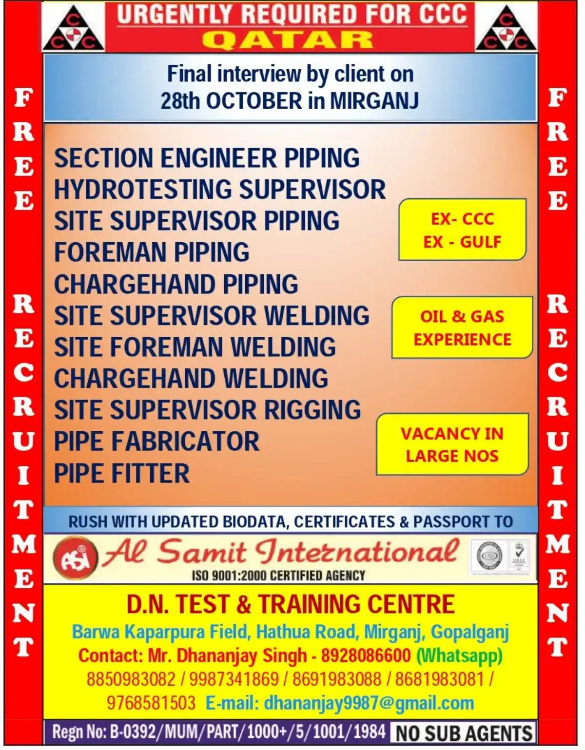 CCC Qatar Vacancies