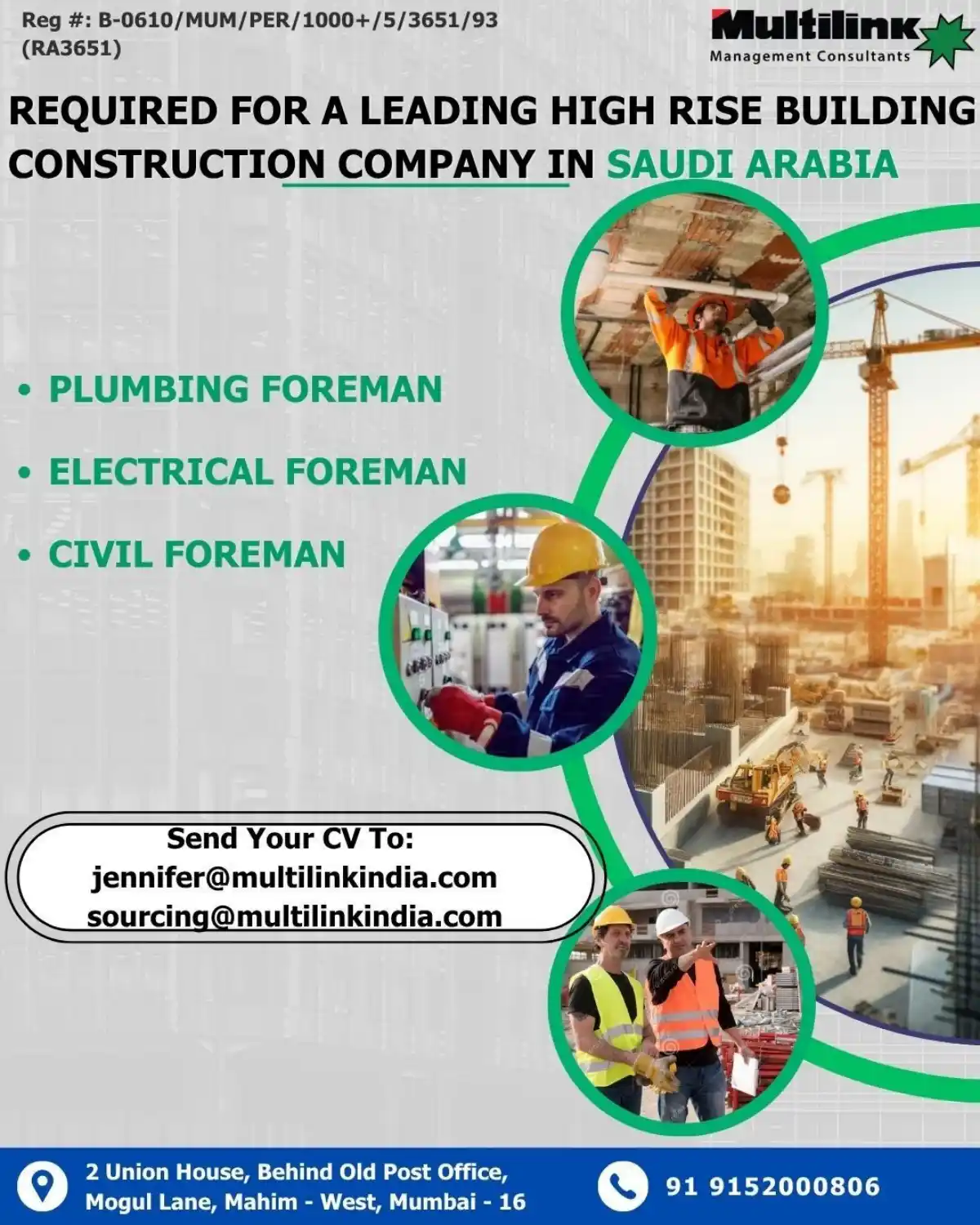Foreman Jobs in Saudi Arabia