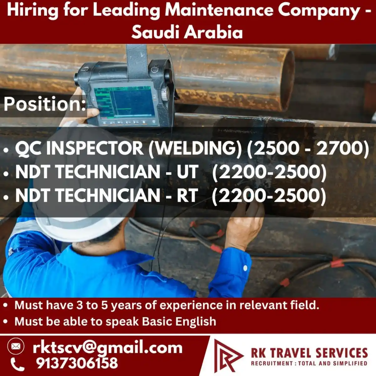 QC Inspector & NDT Technician Jobs