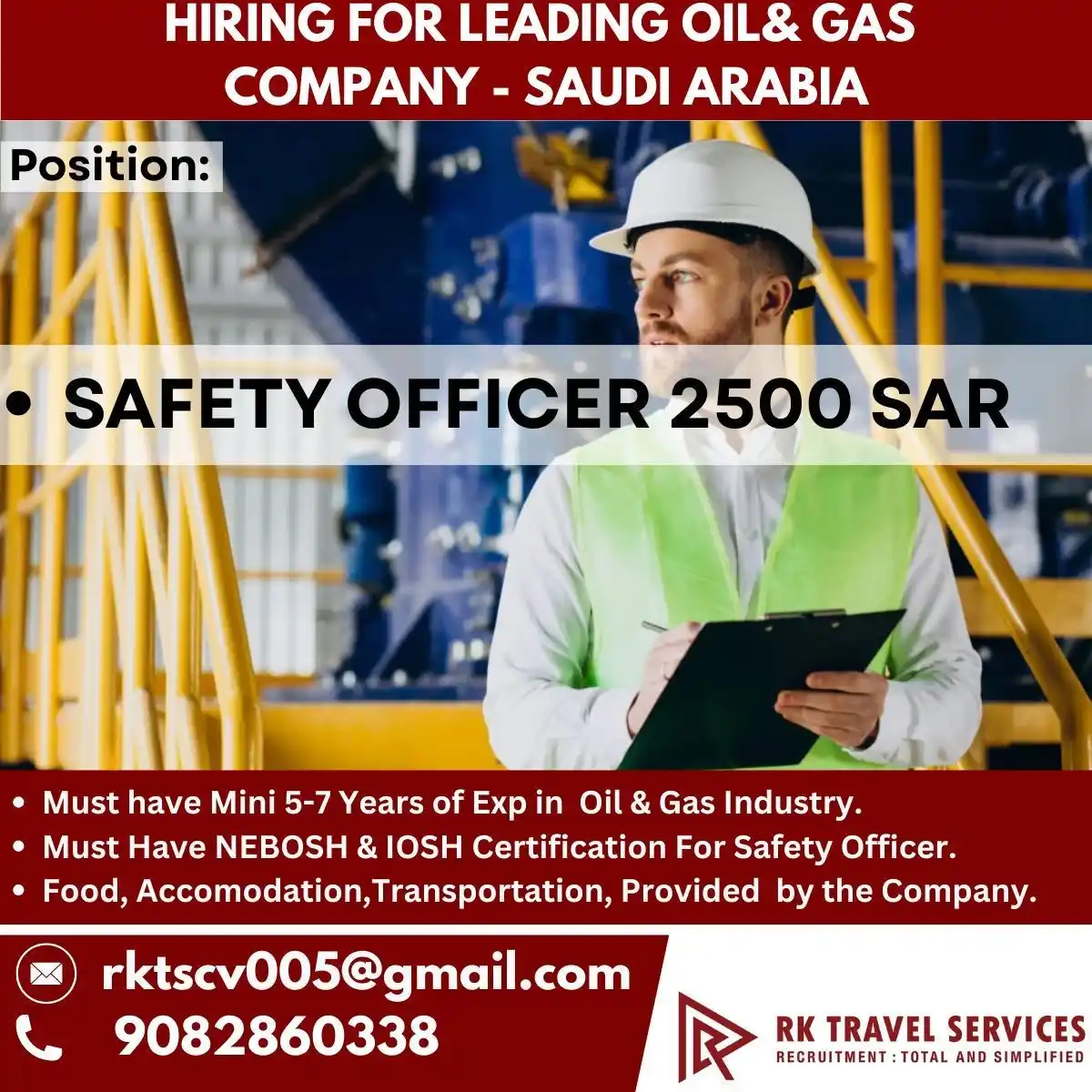 Safety Officer Job – Saudi Arabia