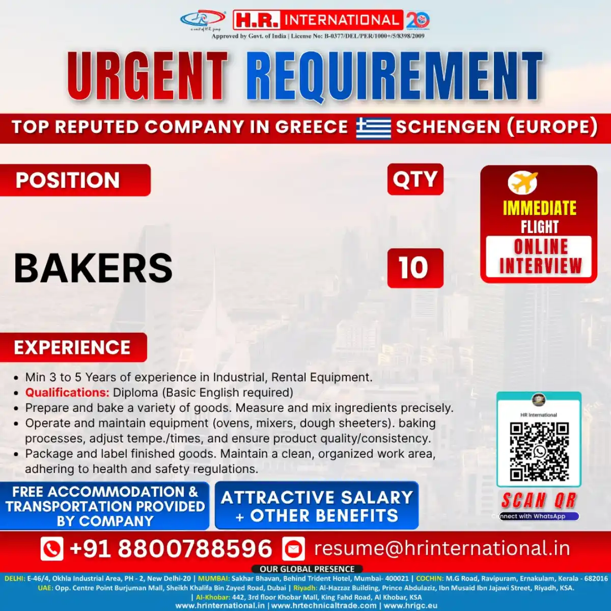 Baker Jobs Greece