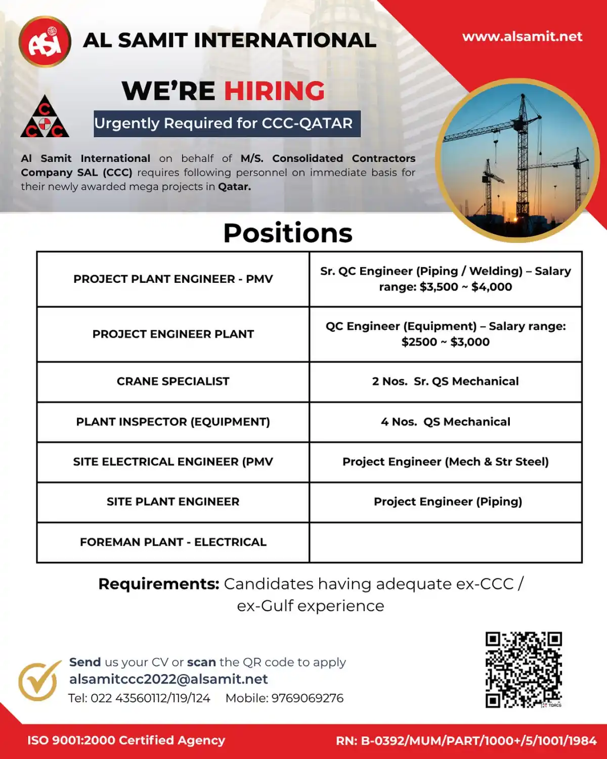Hiring: Engineering Jobs in Qatar