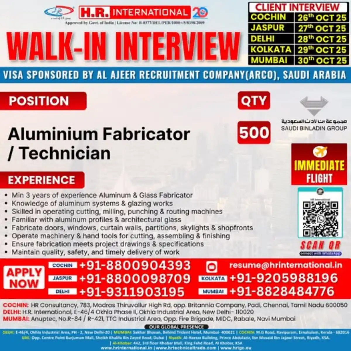 Aluminium Fabricator Job