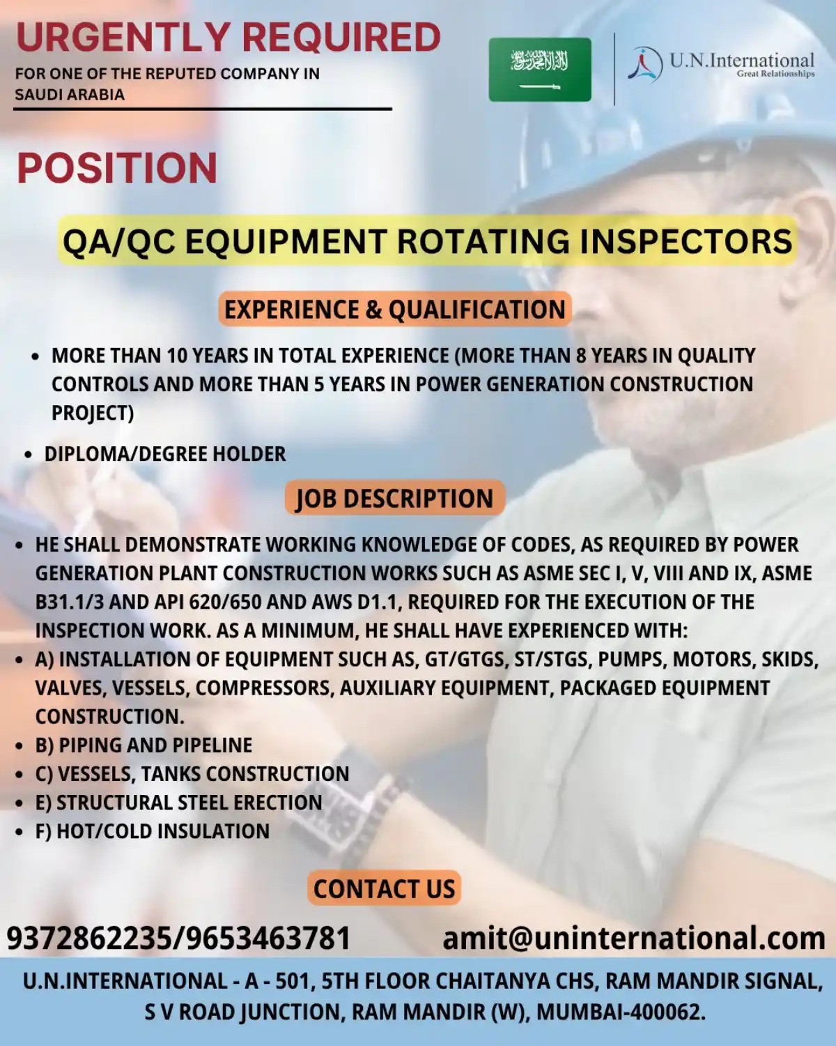 QA/QC Inspectors Job