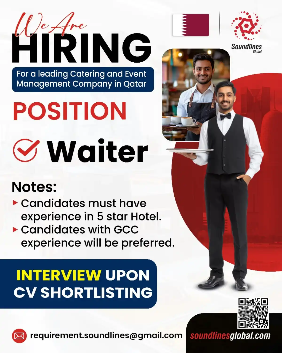 Waiter Job in Qatar