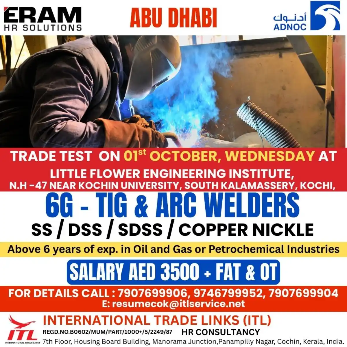6G Welder Job Abu Dhabi