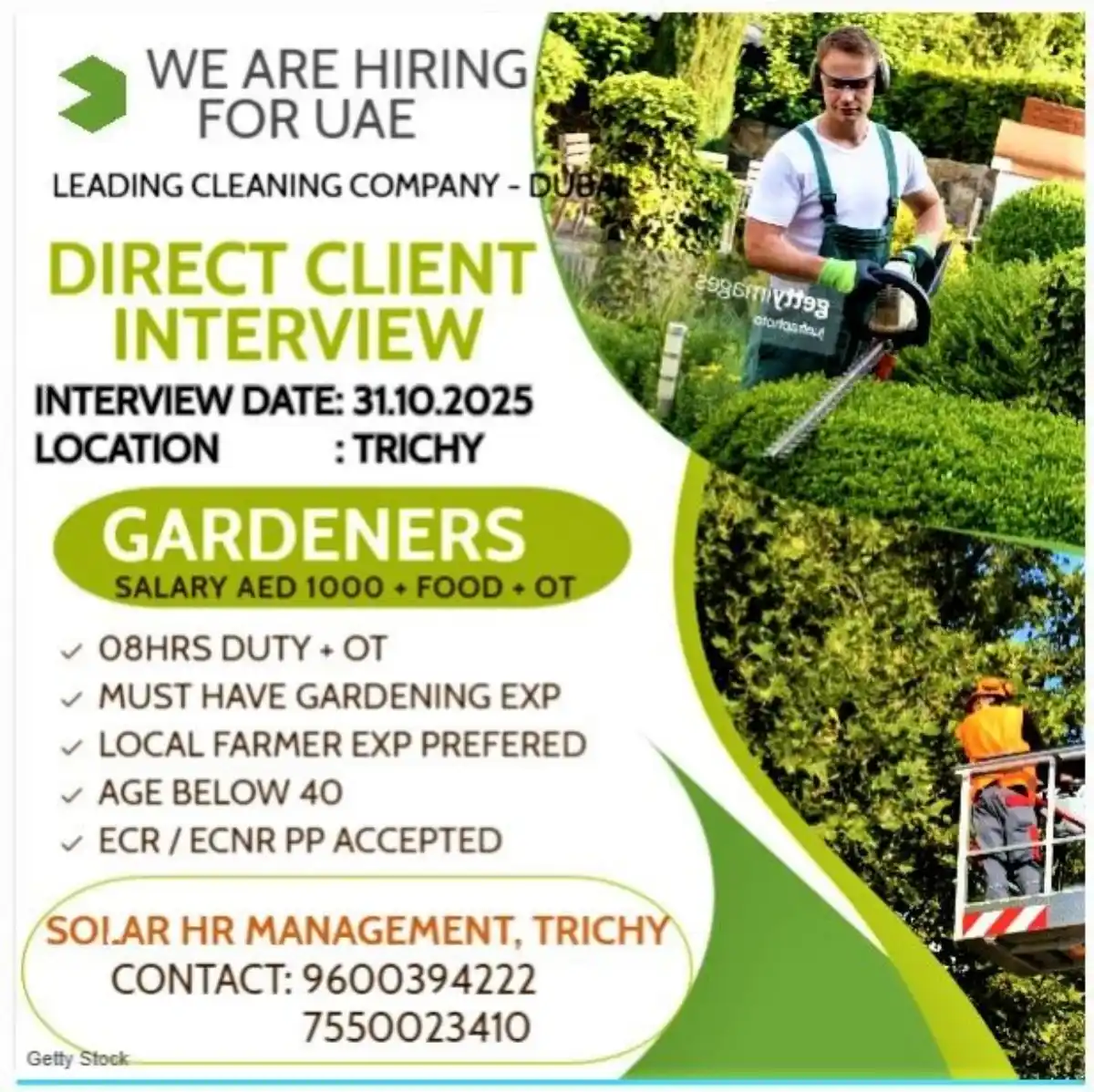 Hiring Gardeners Dubai