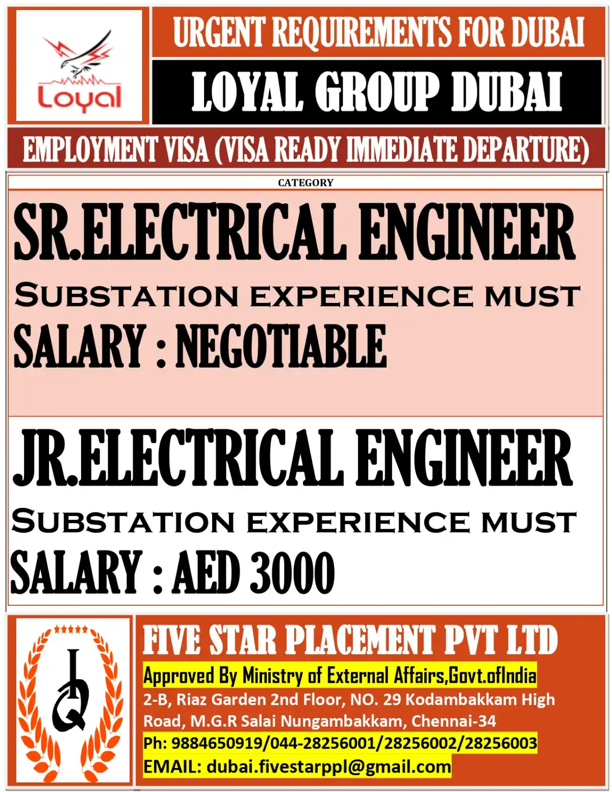 Electrical Engineer Jobs Dubai