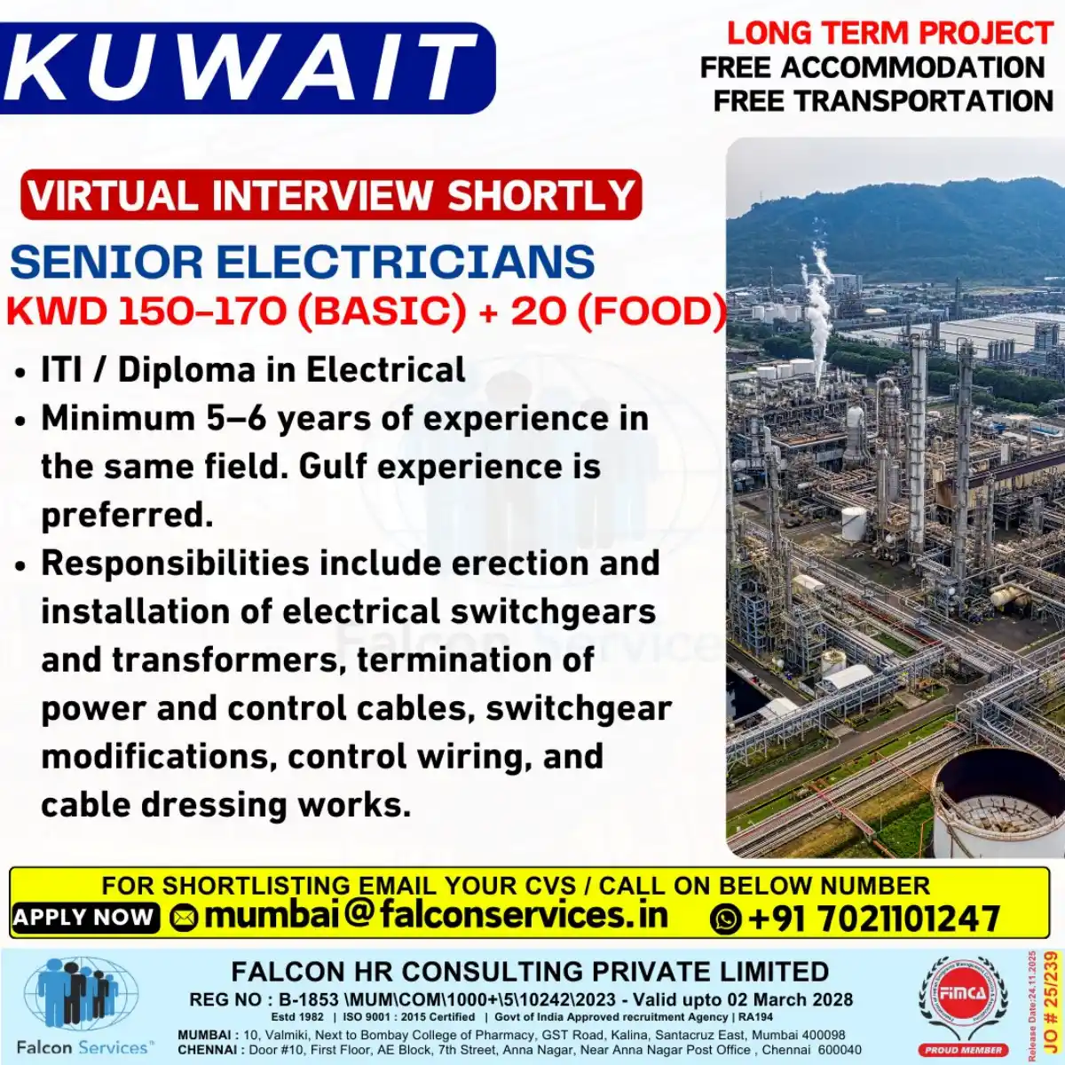 Senior Electricians – Kuwait