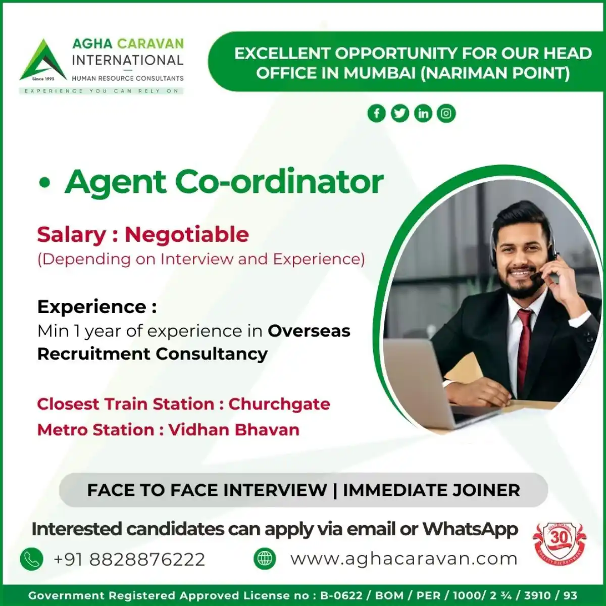 Agent Coordinator Job Mumbai