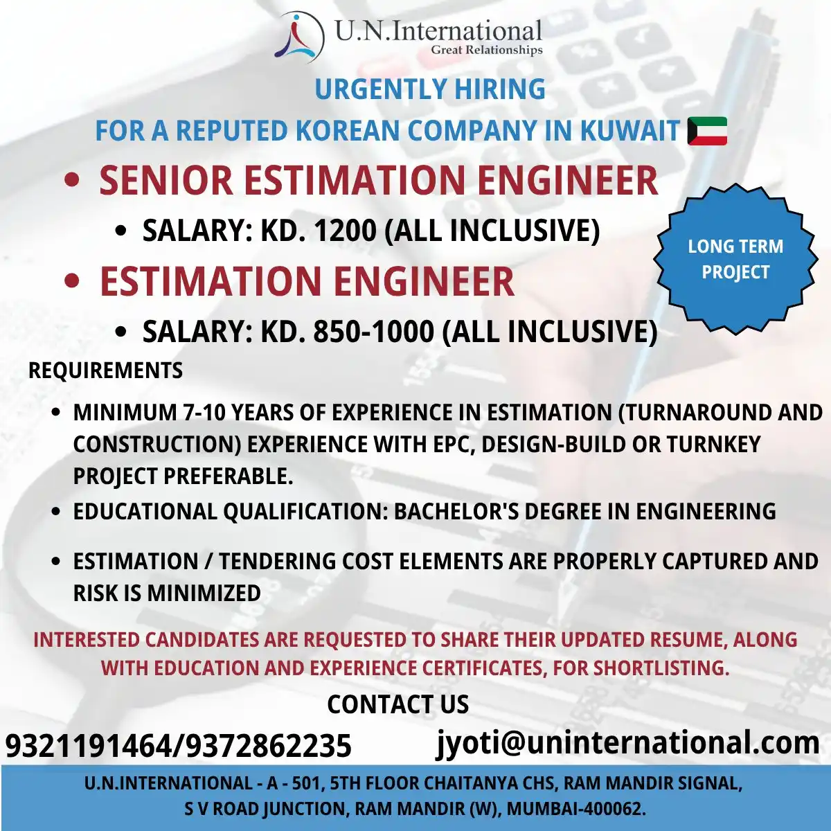 Estimation Engineer Jobs Kuwait