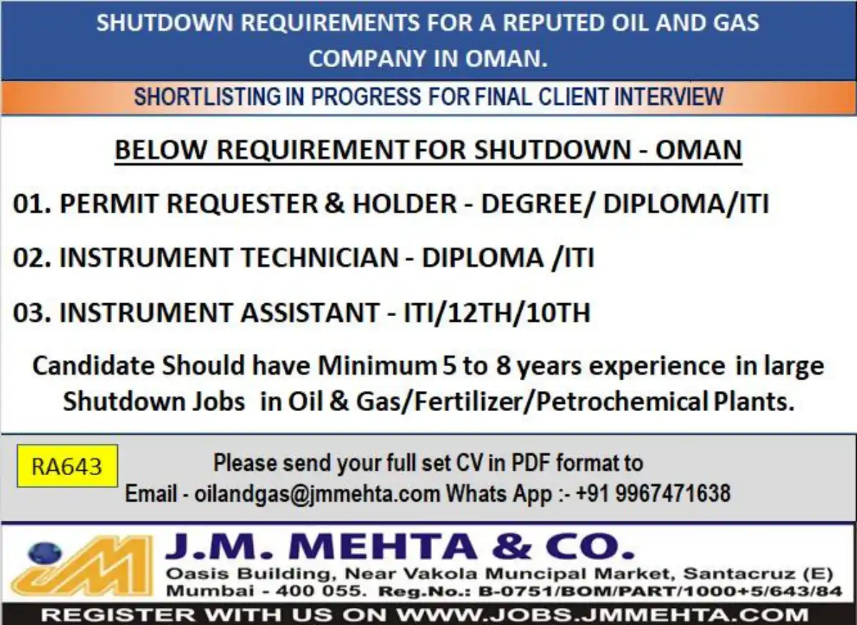 Shutdown Jobs Oman