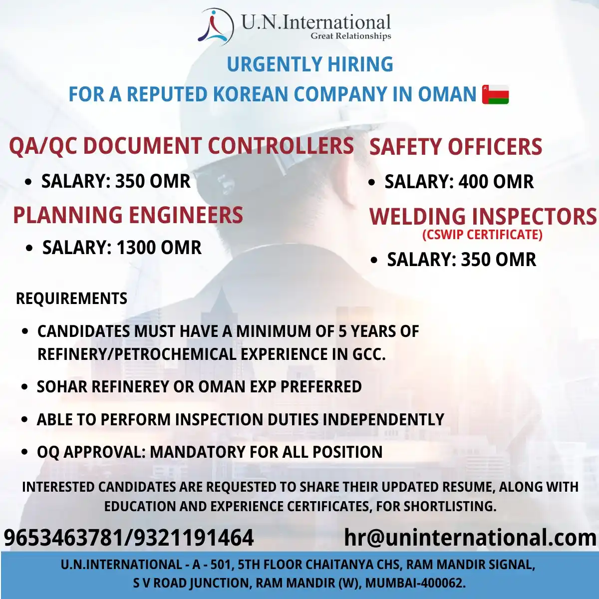 Urgent Hiring in Oman