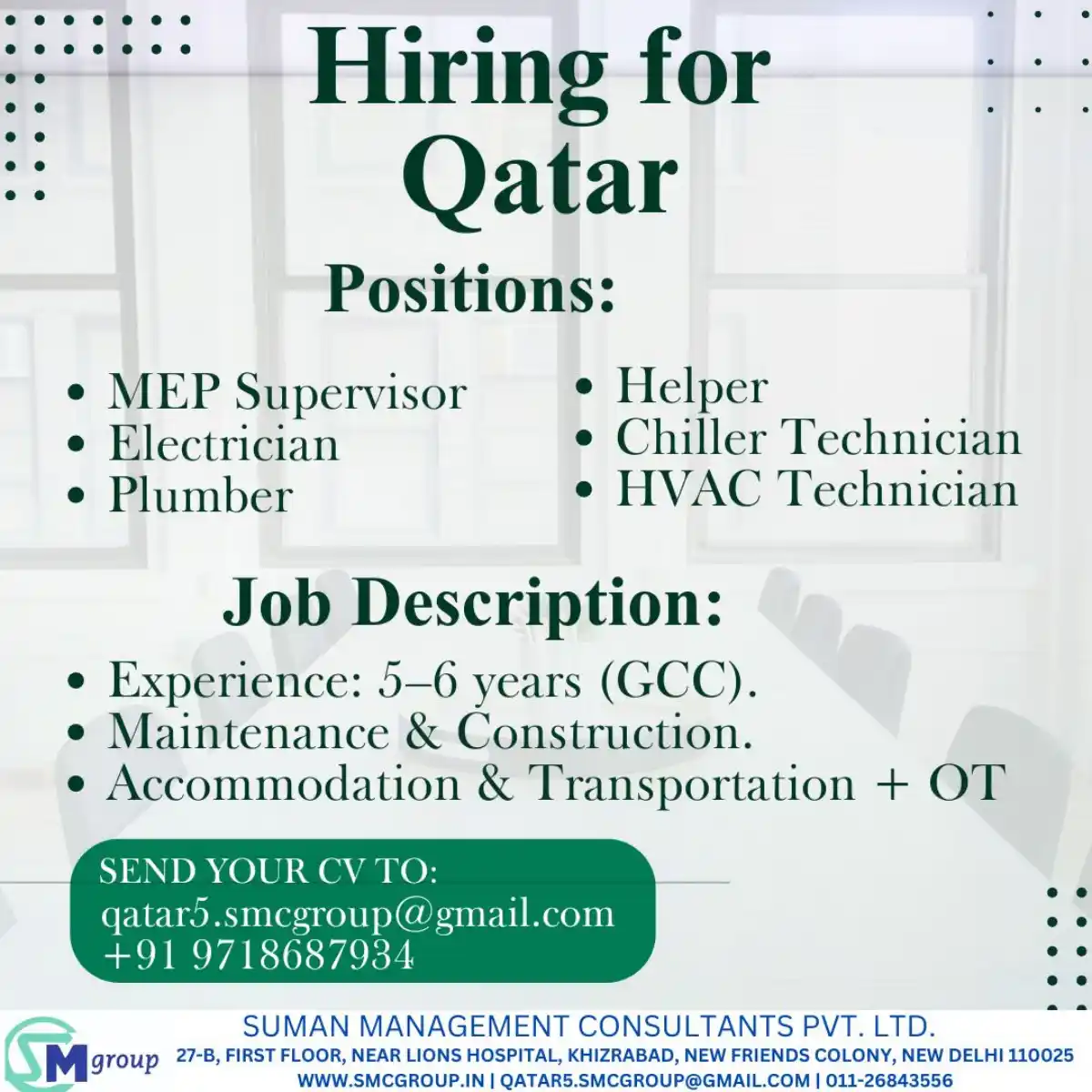 MEP & HVAC Jobs in Qatar