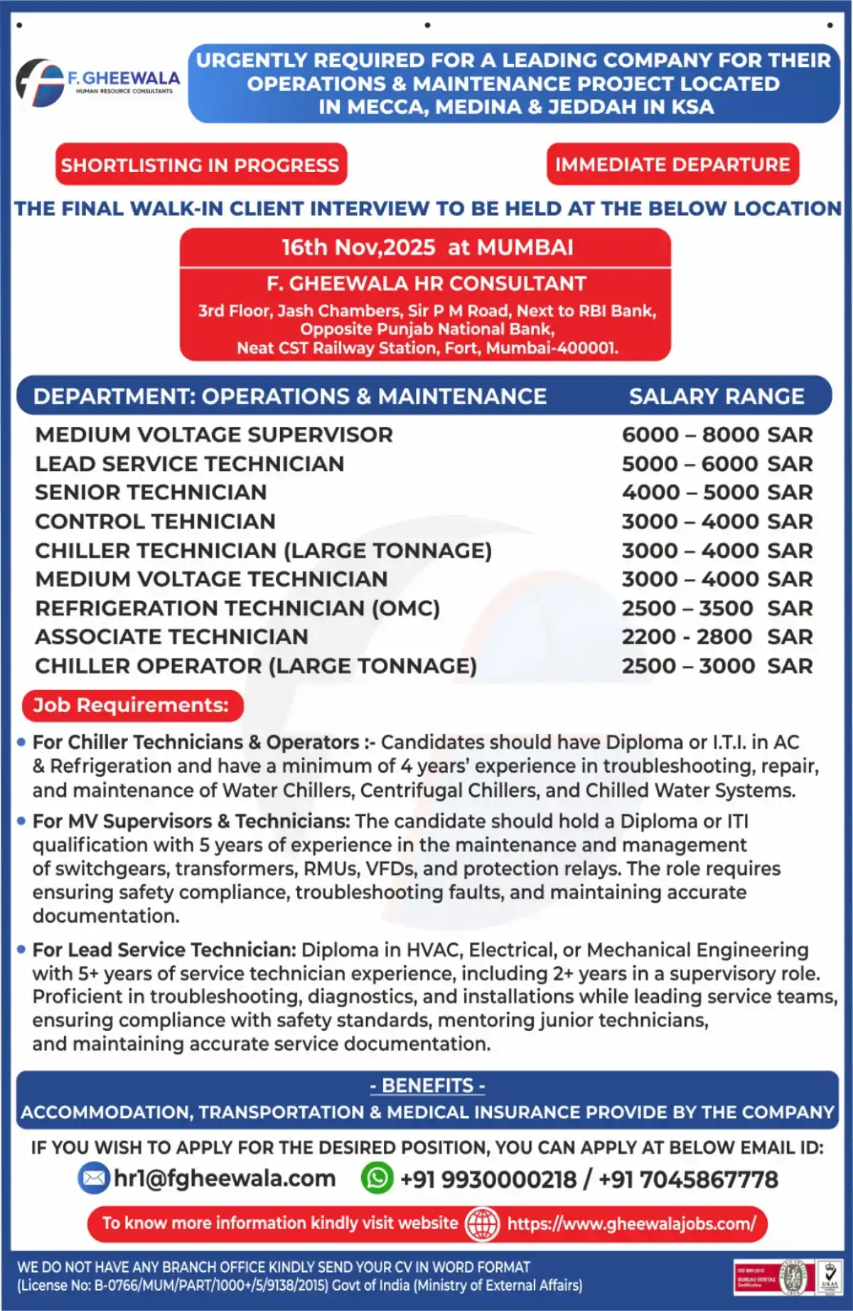 Jobs in KSA – Technical Roles