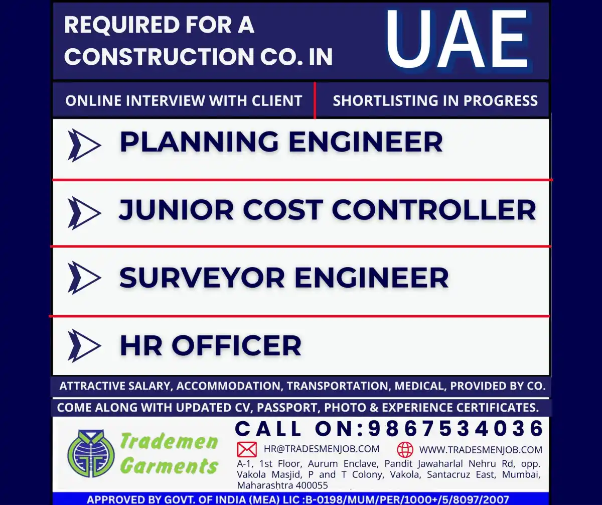 UAE Construction Jobs Hiring