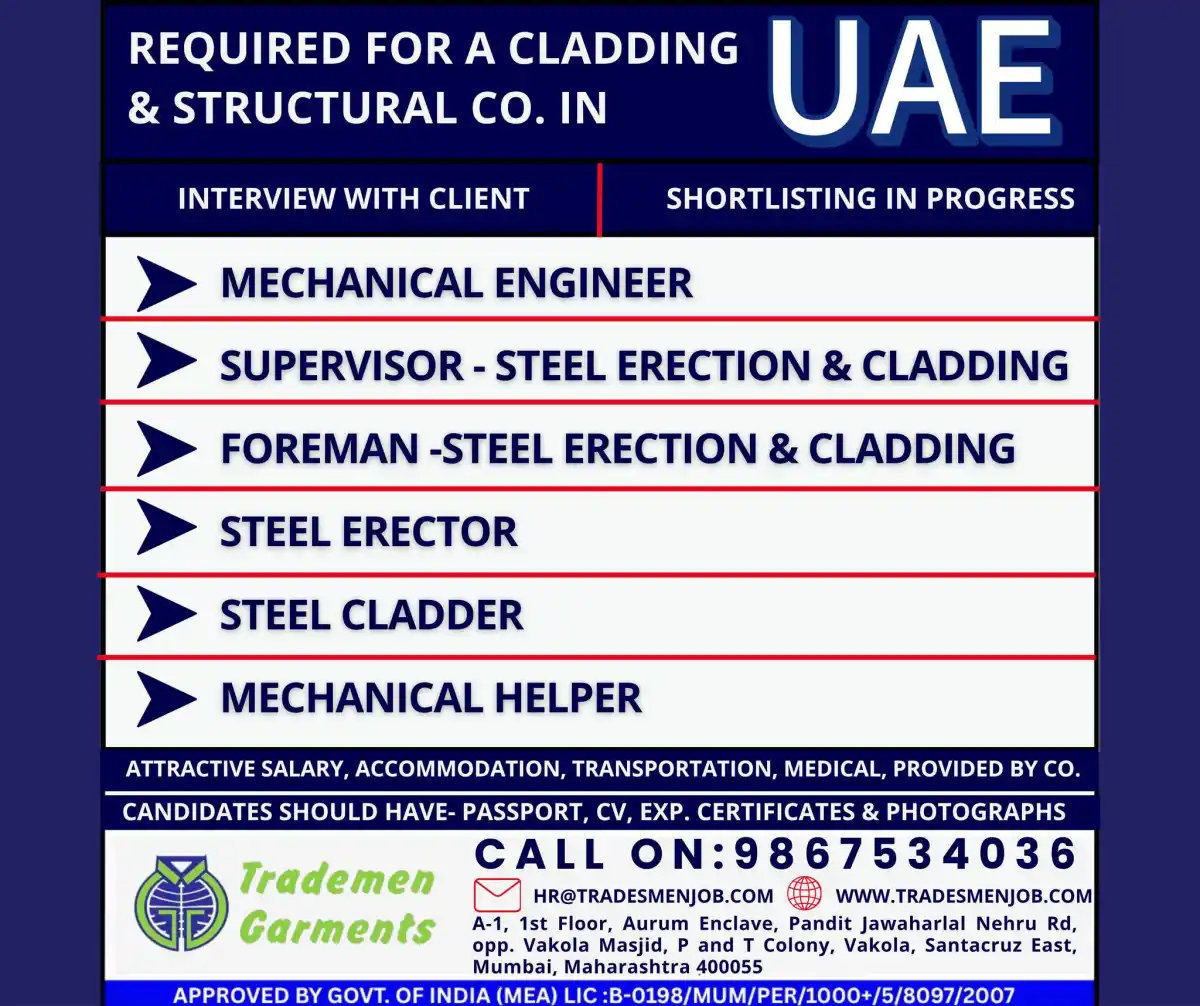 Steel Erection Jobs UAE