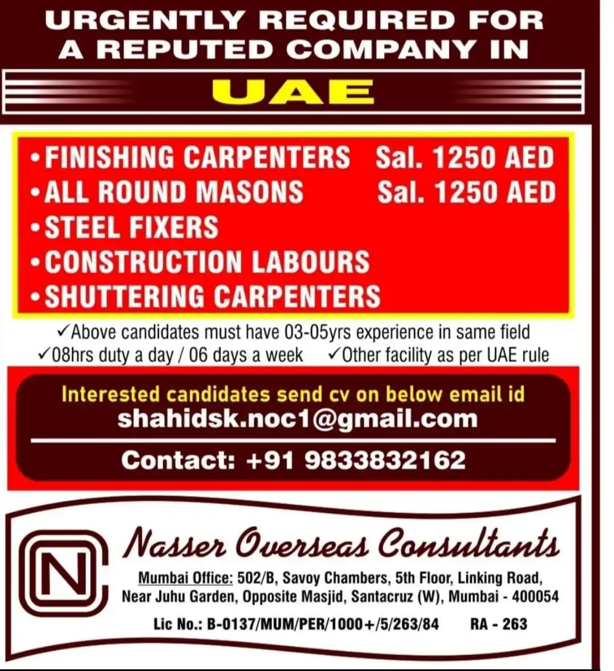 Construction Jobs UAE