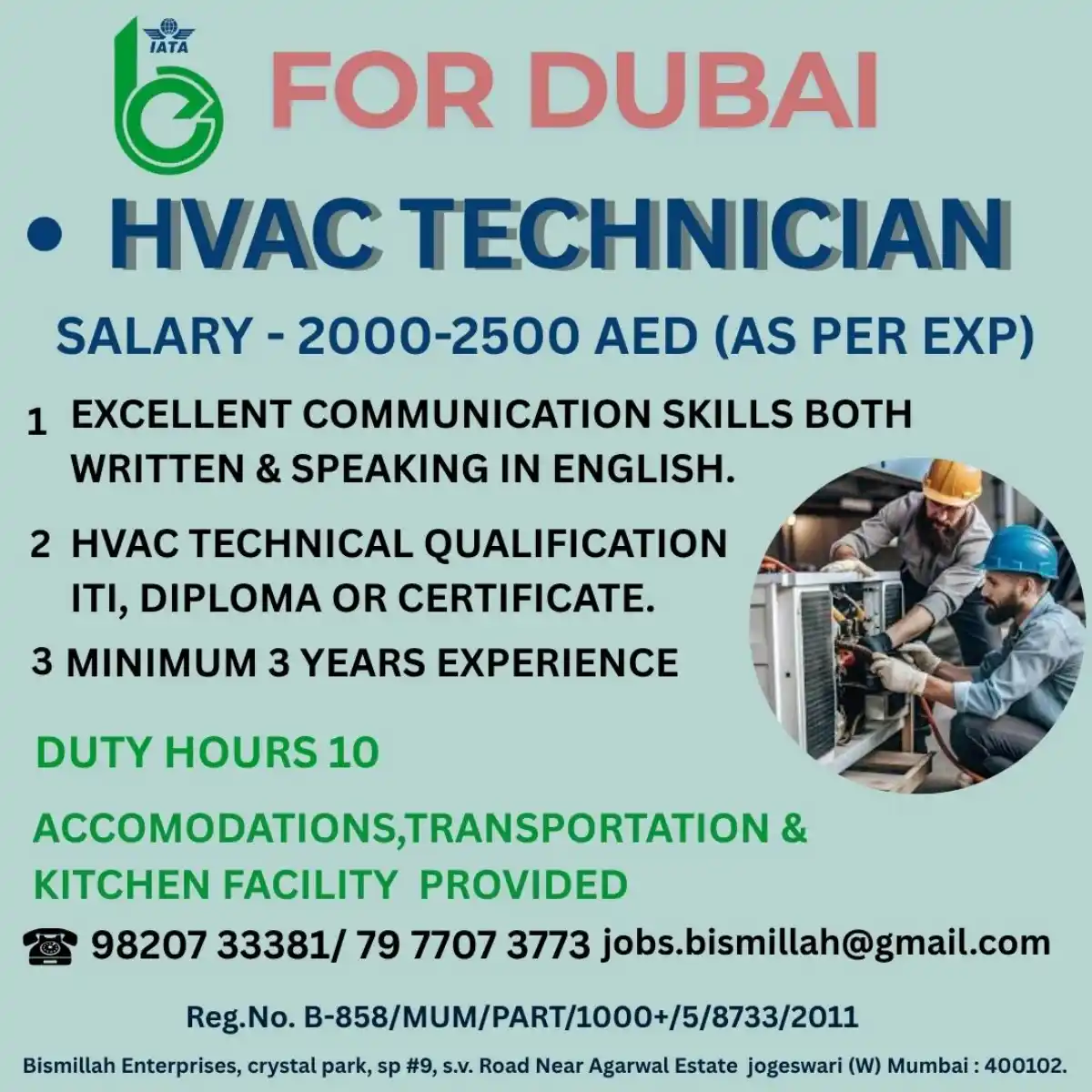 HVAC Tech Job Dubai