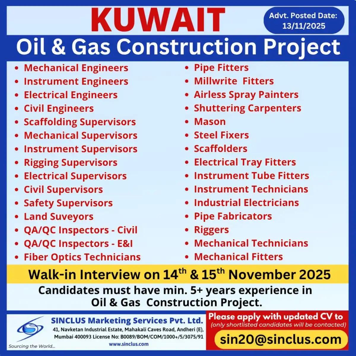 Oil & Gas Jobs Kuwait 2025